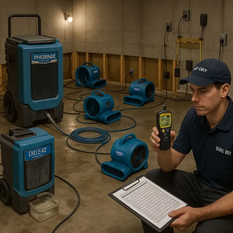 Structural Drying and Dehumidification process in Chatsworth, CA